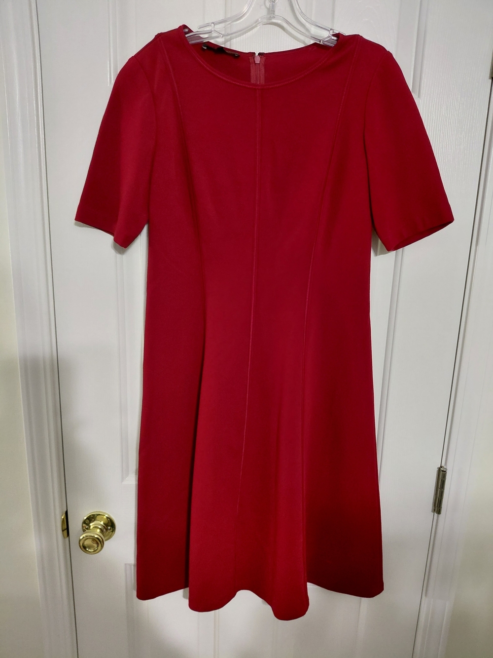 Lafayette 148 New York Red Short-Sleeve A-Line Dress